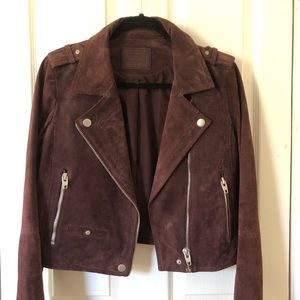 Real Leather Cropped Jacket by SL8 in Burgundy